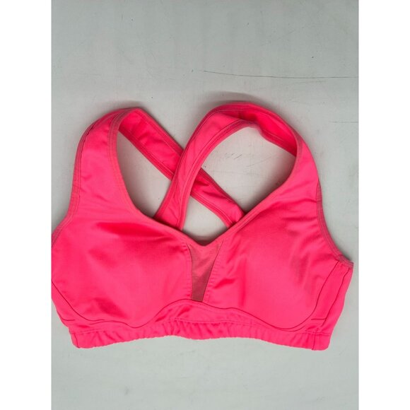 Saucony Womens Curve Crusader Athletic Sport Bra Size 38C Hot Pink Crossback - Picture 8 of 8